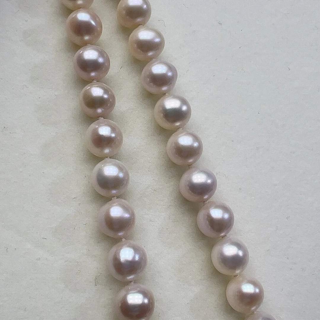 颈饰淡水珍珠银S925镶嵌➕9-10极光炫彩