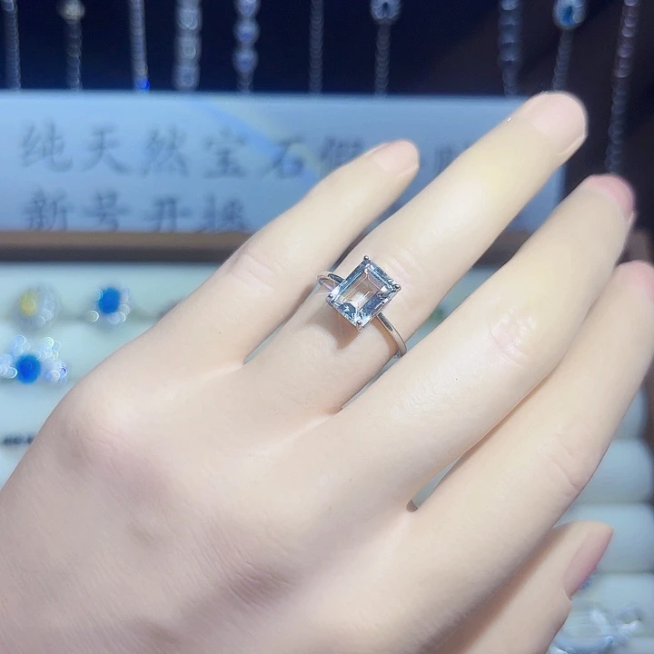 戒指水晶银S925镶嵌