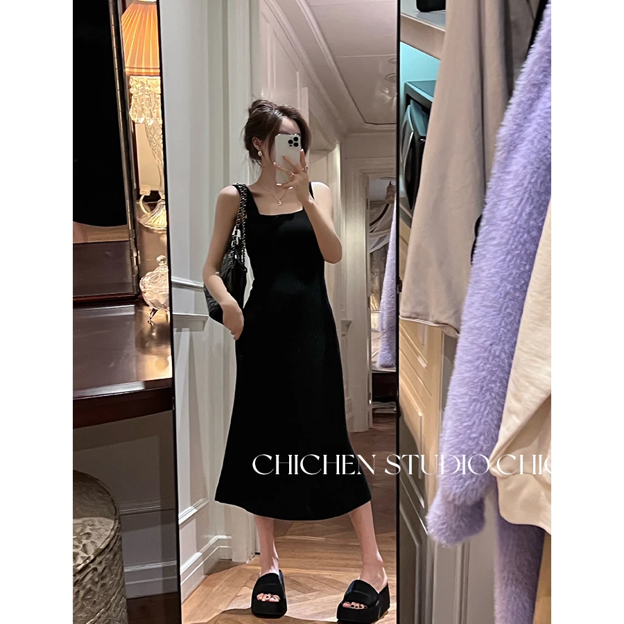 CHICHEN-《摩登时代》夏季针织吊带裙显瘦连衣裙