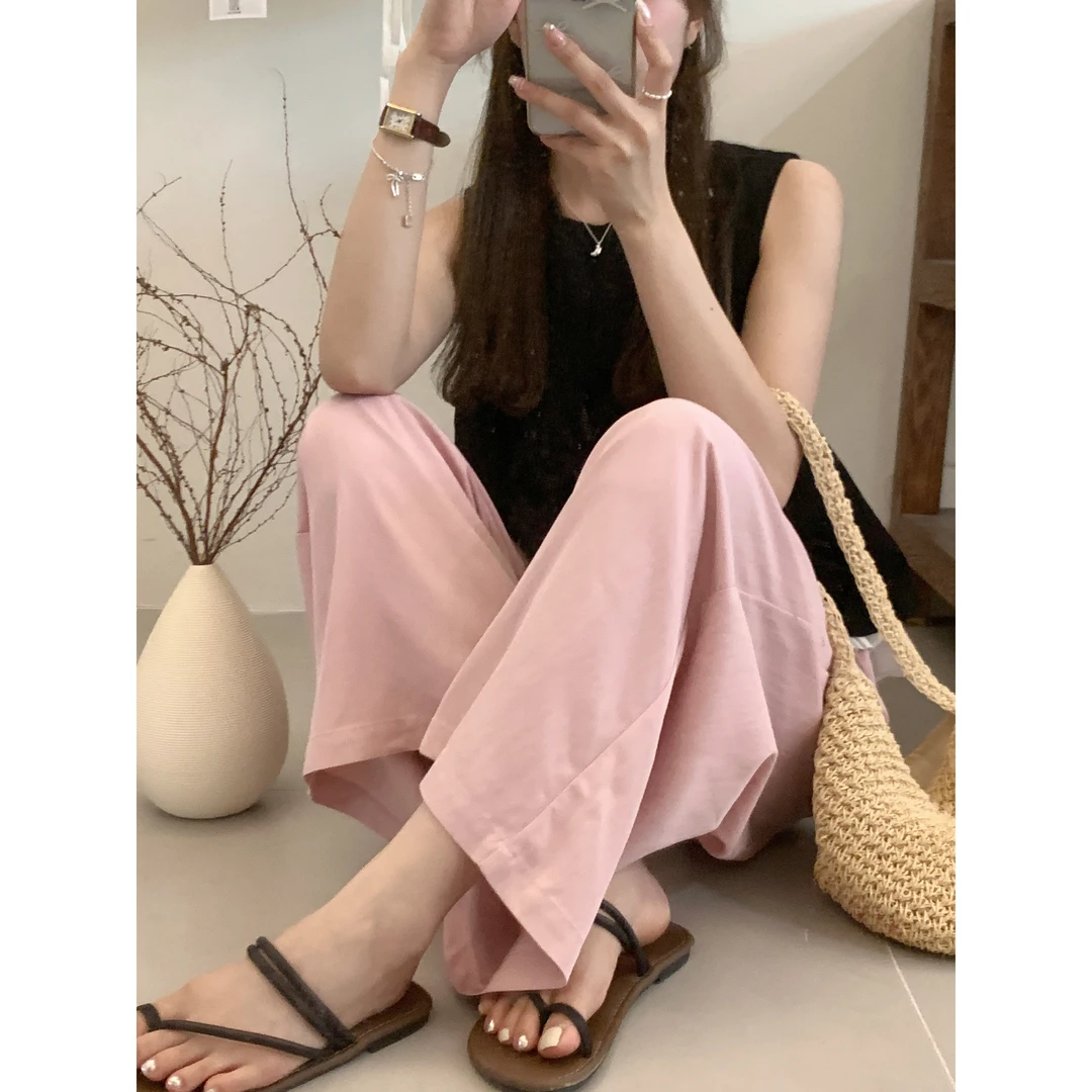 L-6665#【买它！一定要买】显瘦百搭轻薄凉感防晒裤