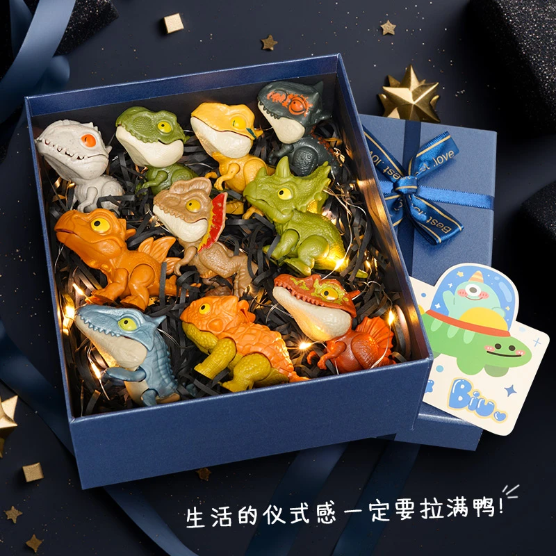 咬恐龙玩具爆礼物生日礼盒儿童男孩3-6岁5霸王龙网红手指款三角龙
