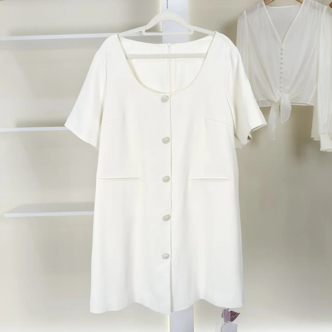 麦迪尚品 40503228 夏季休闲宽松大圆领连衣裙品牌撤柜女装