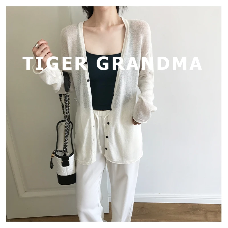 大奇TG 2507【清凉丝滑】和纸纱桑蚕丝莱赛尔宽松中长款针织开衫