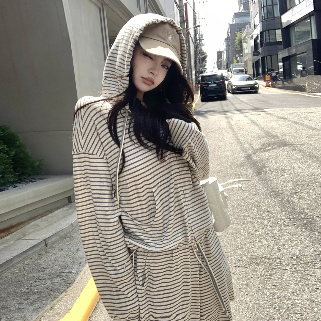 “Chill day懒人条纹系列”喜欢韩系随性的松弛感~亚麻呼吸套装
