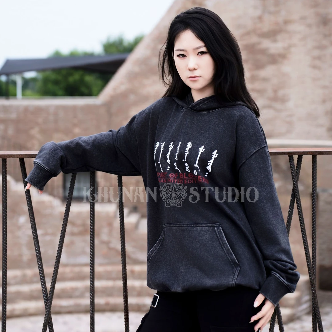 【忽纳】那达慕博客款情侣款重磅休闲美式连帽潮流卫衣