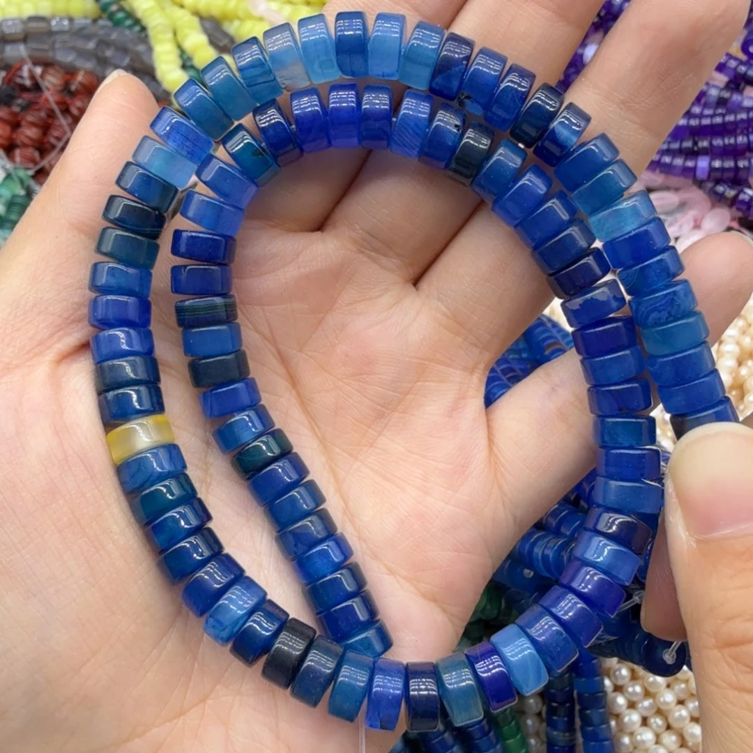 水晶珠宝半成品未镶嵌卡8蓝玛隔片一条