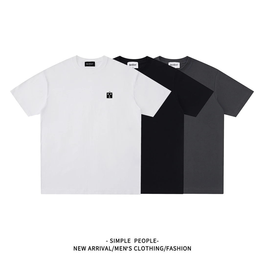 【U-COOL】260克重磅美式落肩t恤宽松百搭男女短袖圆领刺绣夏季半袖