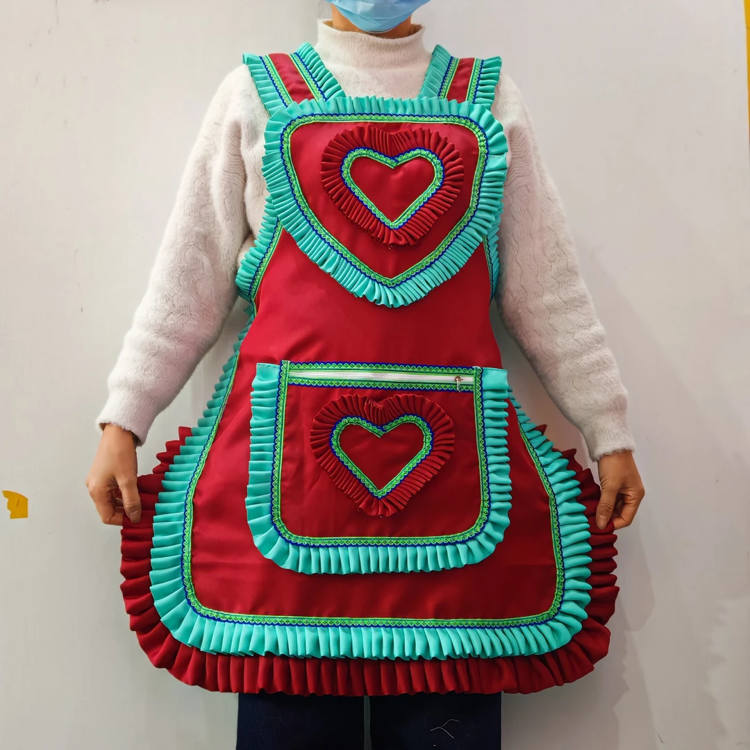 贵州新款花边围裙爆款厨房专用时尚可爱防尘防污工作服自产自销