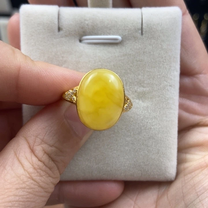 *****蜜蜡银S925镶嵌戒指戒指