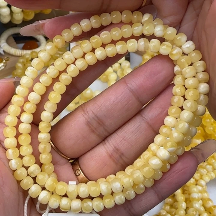 手链蜜蜡未镶嵌金白妖花老型
