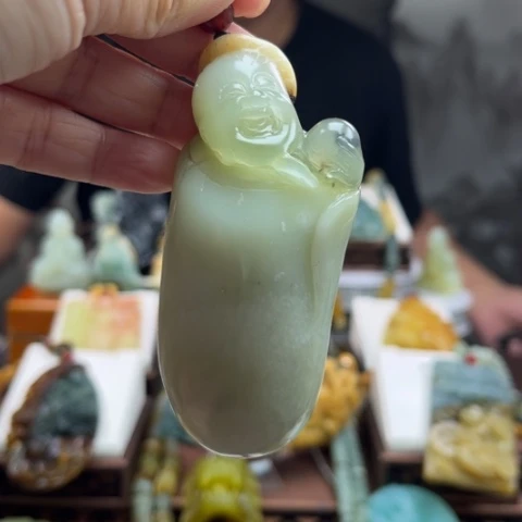 岫玉手把件未镶嵌手把