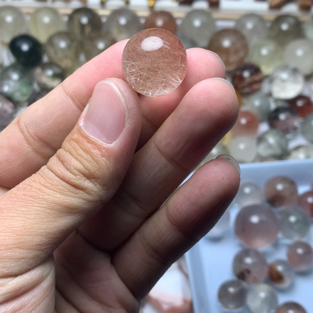 水晶珠宝半成品未镶嵌恋*发晶球
