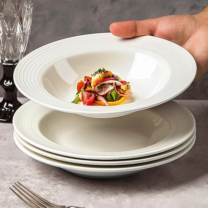 草帽盘陶瓷盘子家用菜盘2025新款意面西餐盘高级感餐具碗碟子菜盘