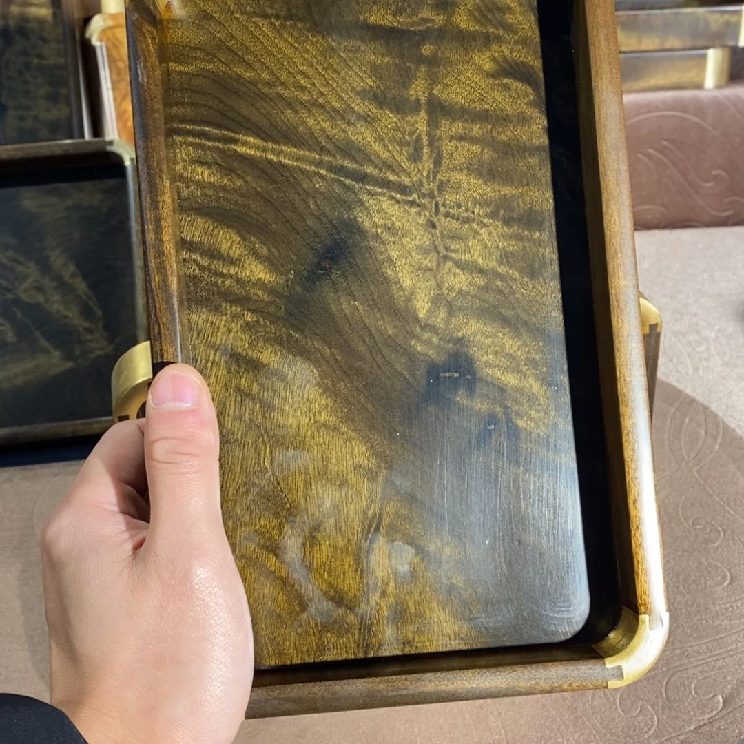 金丝楠自**岁金丝楠木文盘