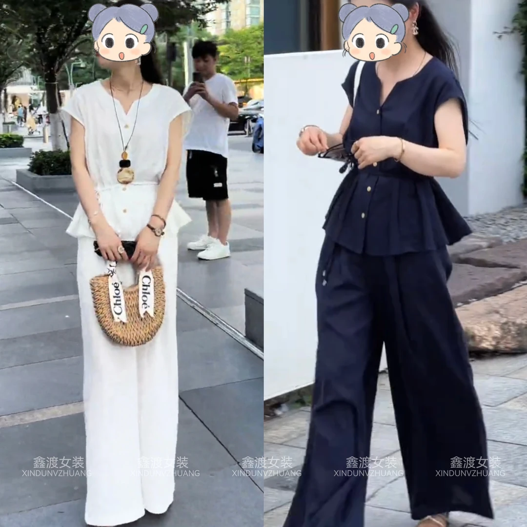 2025夏季新款时尚显瘦气质女士网红洋气两件套百搭款D21462
