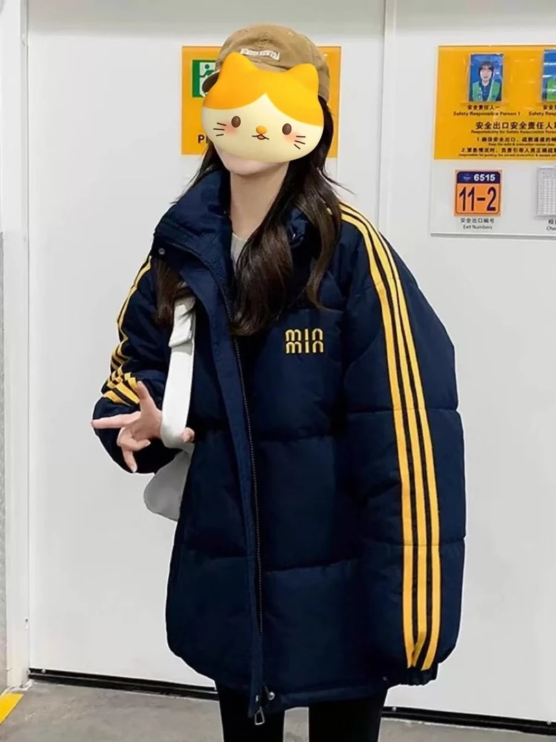 立领拼接棉服女短款韩系宽松百搭休闲学生冬季外套