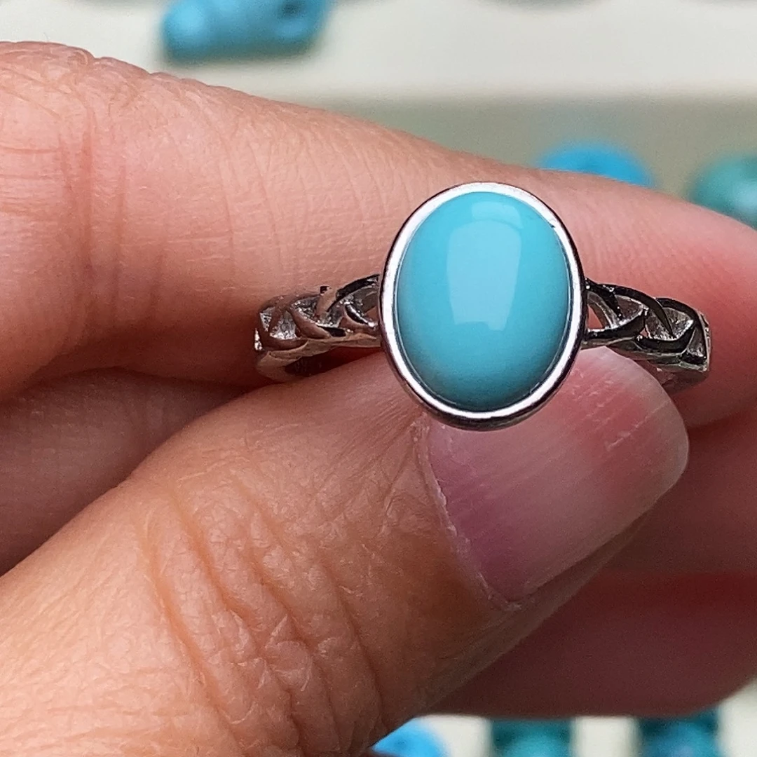 绿松石银S925镶嵌绿松石