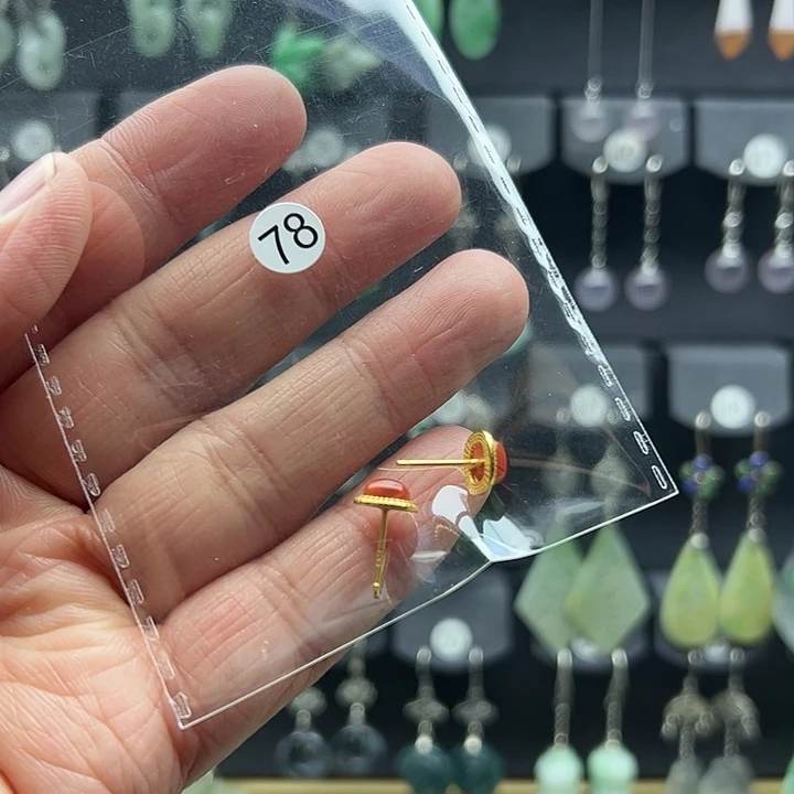 南红玛瑙耳饰银S925镶嵌东