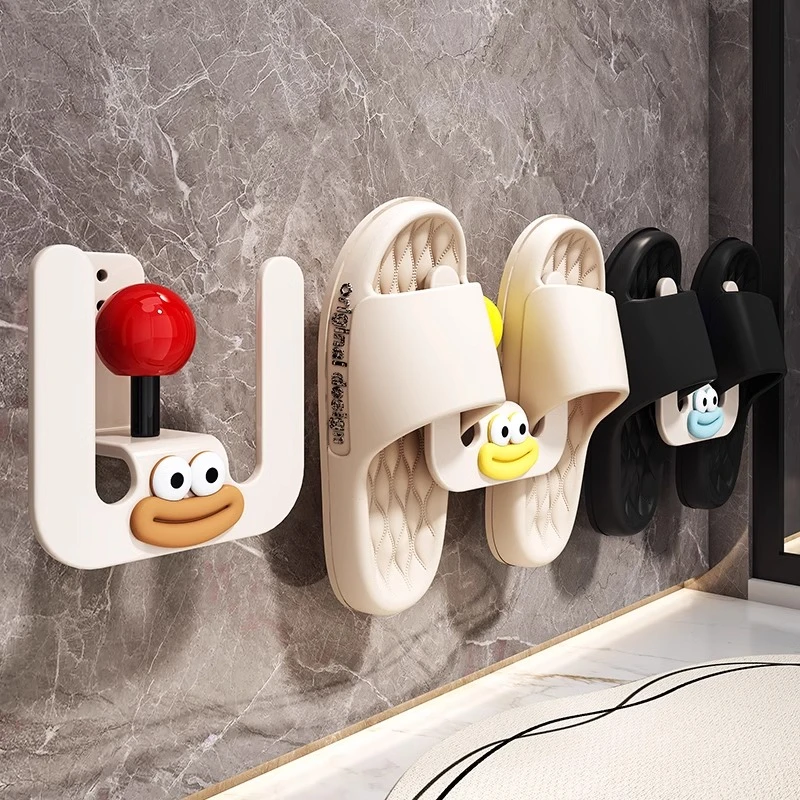 浴室拖鞋架免打孔卫生间墙上鞋子收纳挂架厕所拖鞋沥水挂钩置物架
