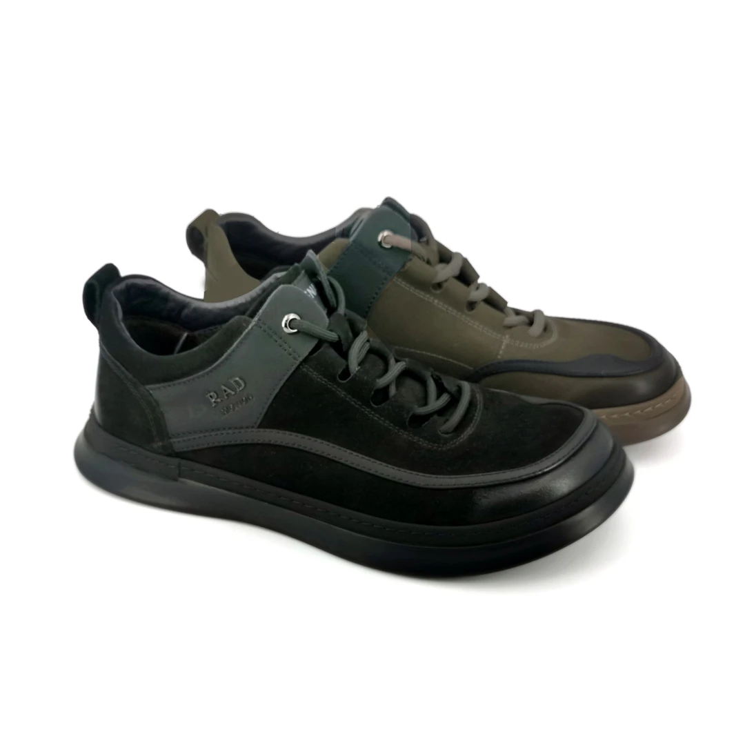 KANGNAI/康奈1G337051平底软底磨砂系带潮流舒适时尚休闲板鞋