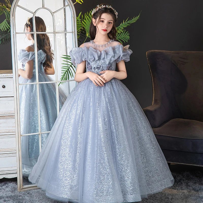 新款女童礼服轻奢小众高端公主裙花童小女孩钢琴演奏演出服主持人