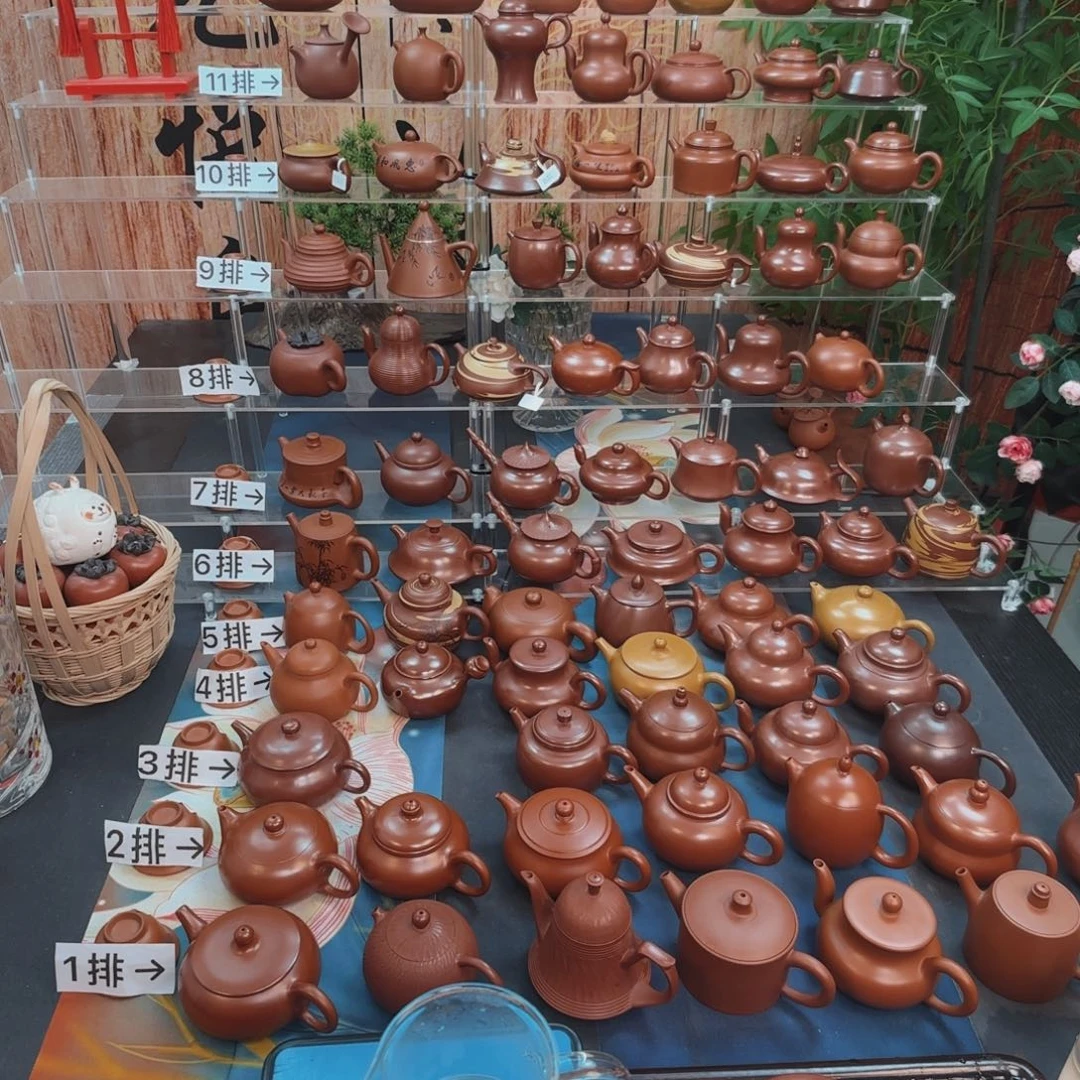 朱泥茶壶拼****彩朱泥茶壶虚扁100C