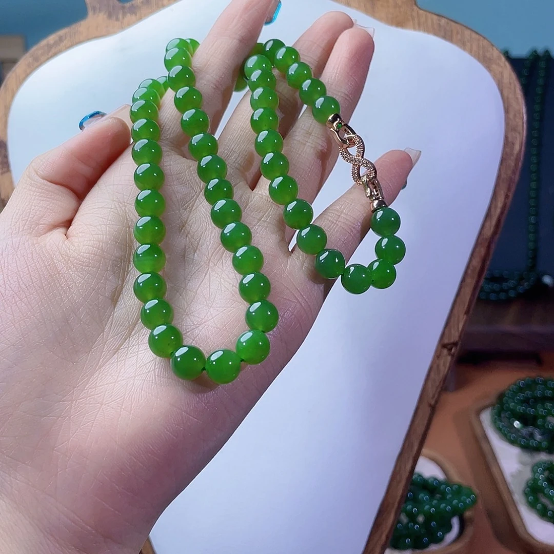 莲***和田玉（碧玉）未镶嵌颈饰8