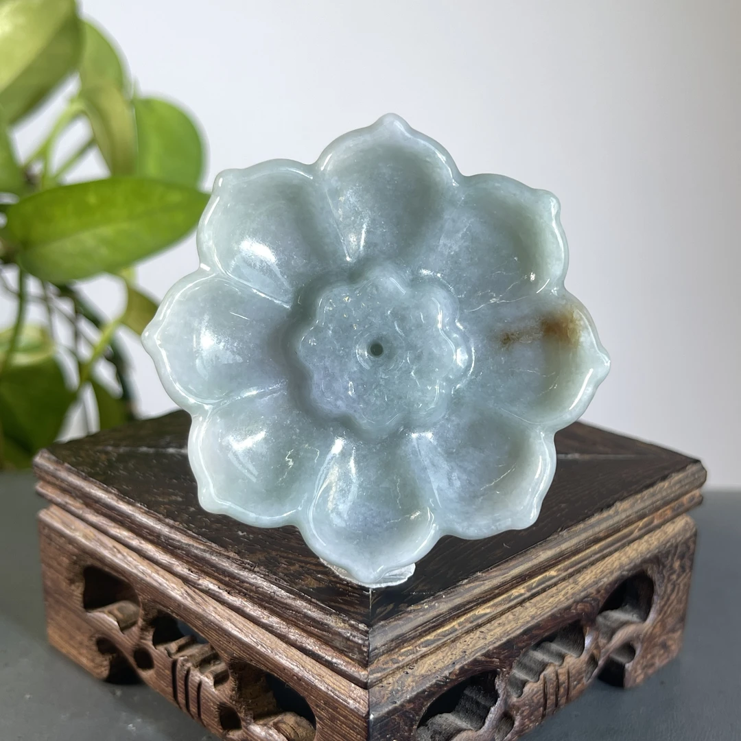 JXB04-07  天然缅甸A货翡翠  莲花香插