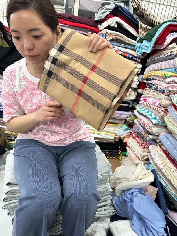 大格子沙卡两米精品布头布料092