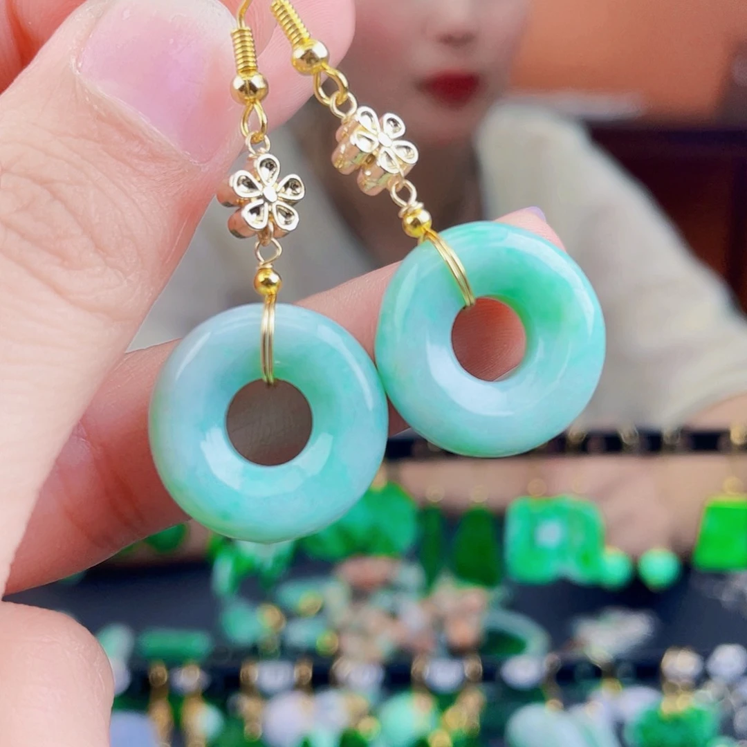 翡翠未镶嵌耳饰饰品