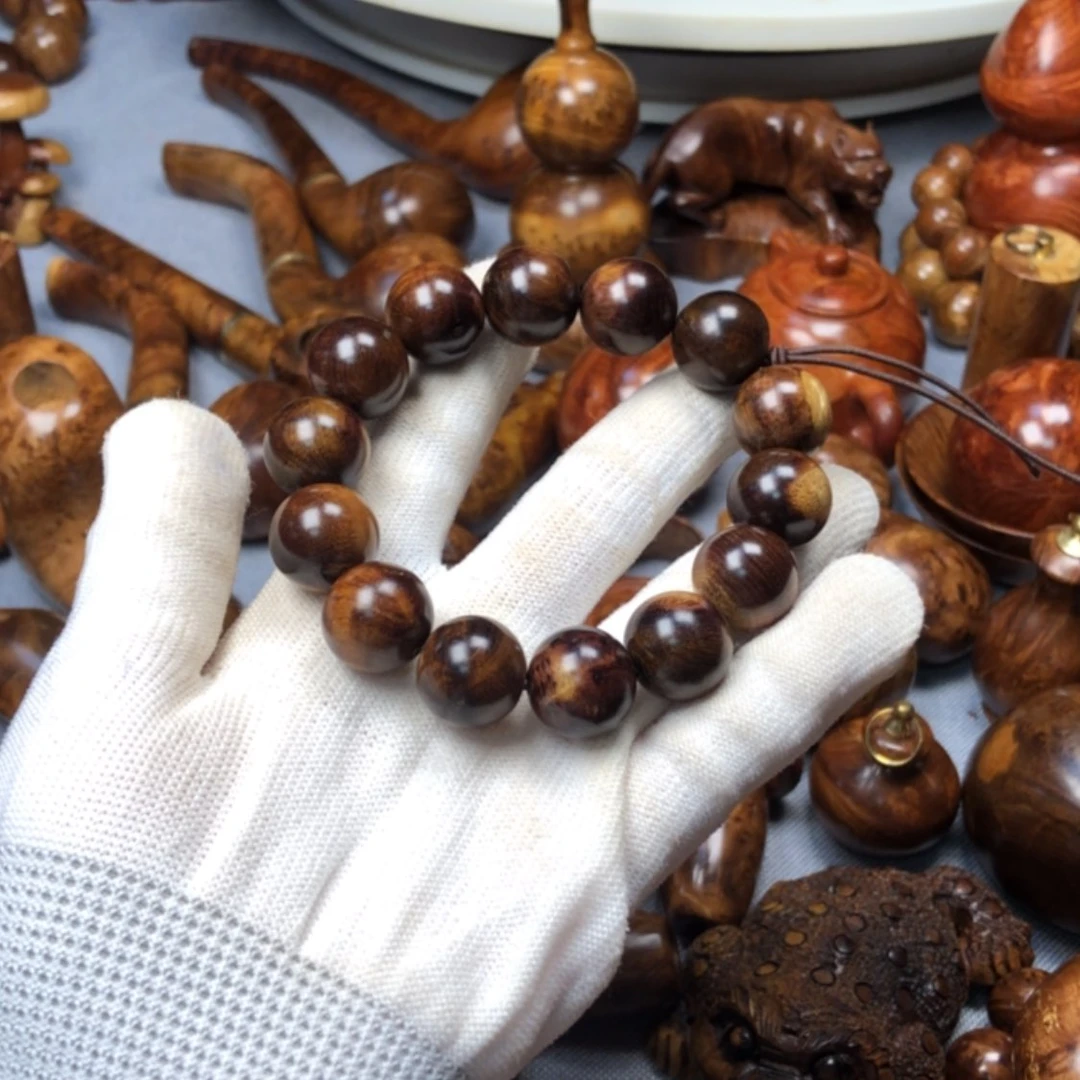 【闪购商品】香榧木麻梨疙瘩火琉璃手把件