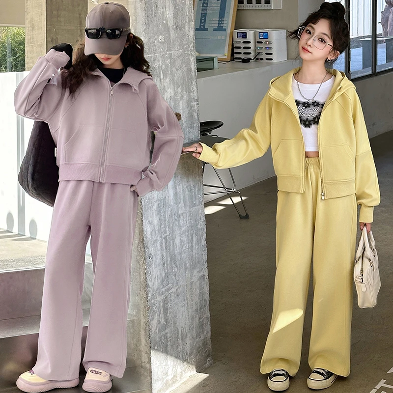 女童春装套装儿童2025秋季新款洋气韩版时髦女大童春秋运动两件套