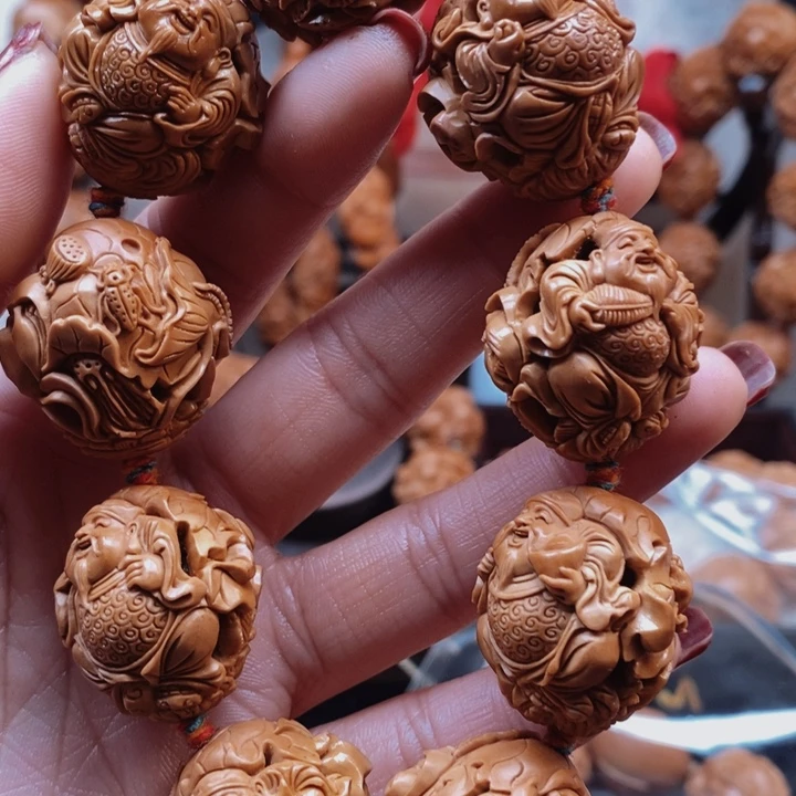 橄榄核手串/手链荷花财神2.6