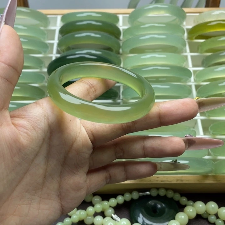 球***球蛇纹石玉合金手镯