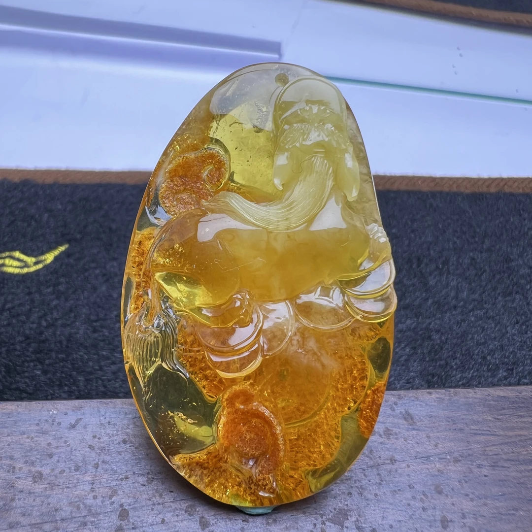 貔貅招财运财天然琥珀蜜蜡吊坠挂件