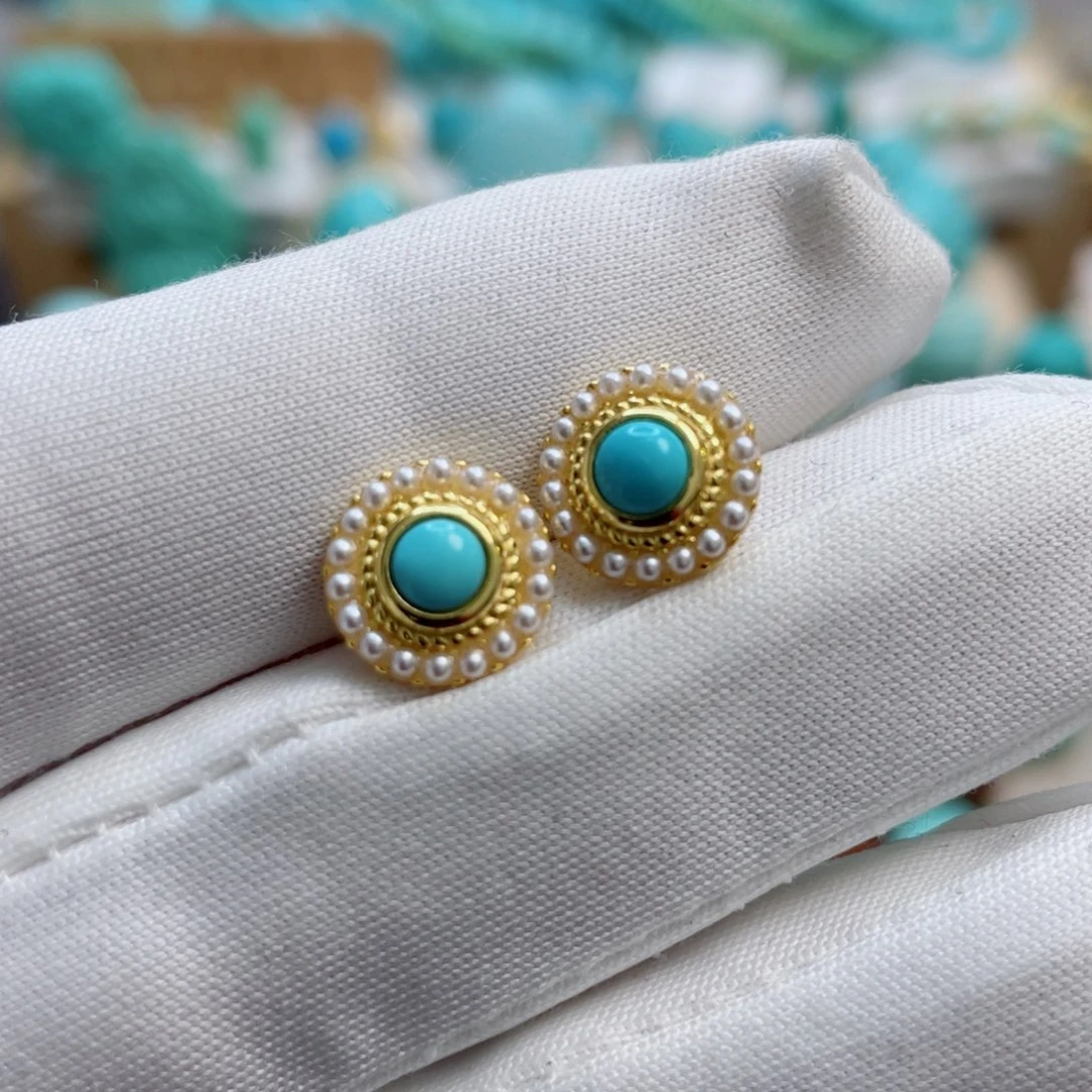 绿松石珠宝奇石银S925镶嵌