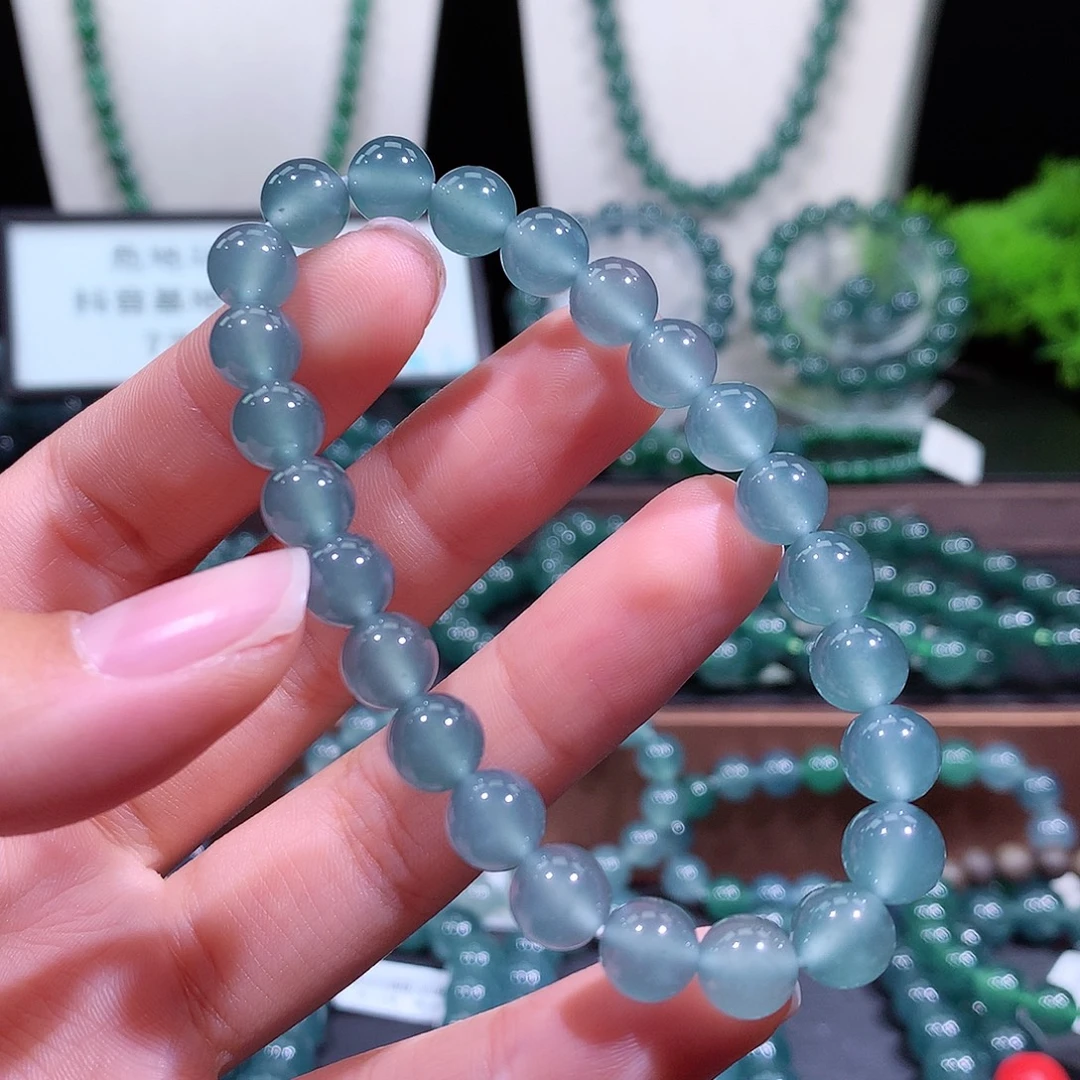 叮***.翡翠未镶嵌手链天然a货翡翠手串8