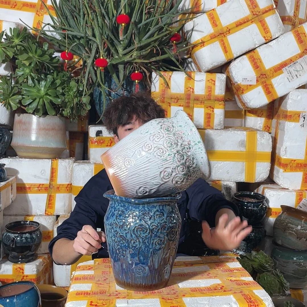 红陶宜兴紫砂花盆