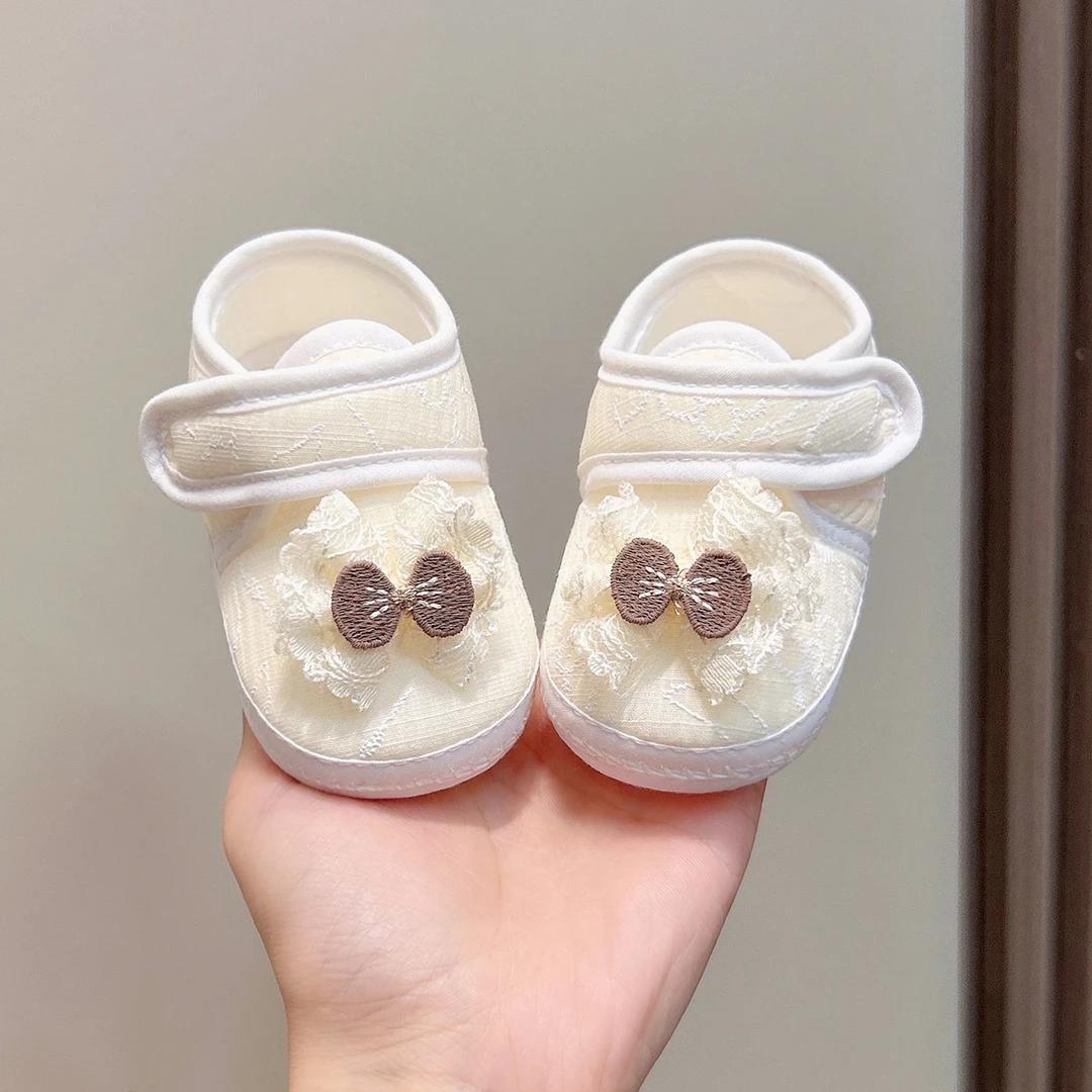 春秋季女宝宝软底单鞋0-1岁婴儿鞋婴幼儿蕾丝蝴蝶结公主鞋步前鞋