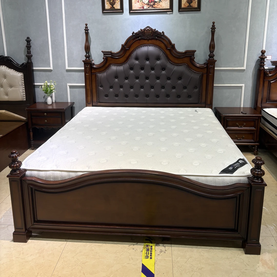 欧式美式雕花主卧实木床可折叠储物美式乡村原木高端美式美式风格