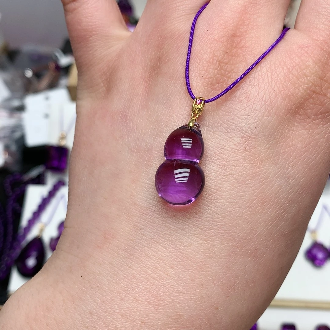 紫晶吊坠(赠链)18K金镶嵌