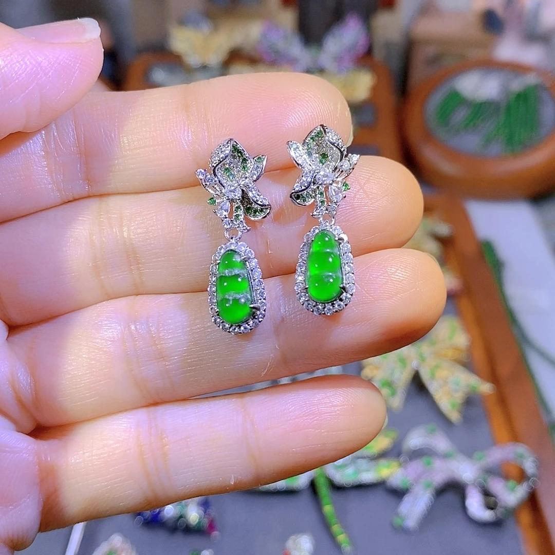 颈饰银S925镶嵌翡翠