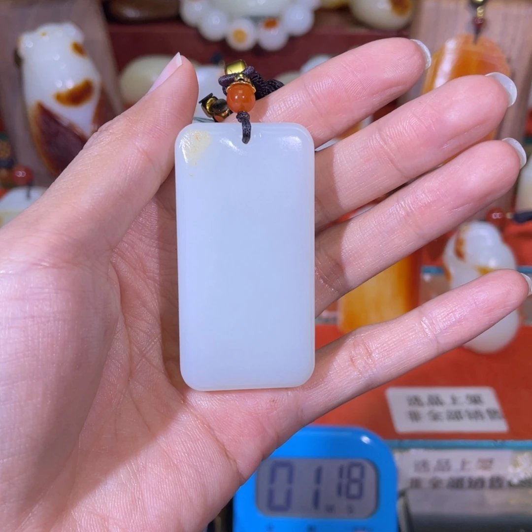 海***。和田玉未镶嵌挂件