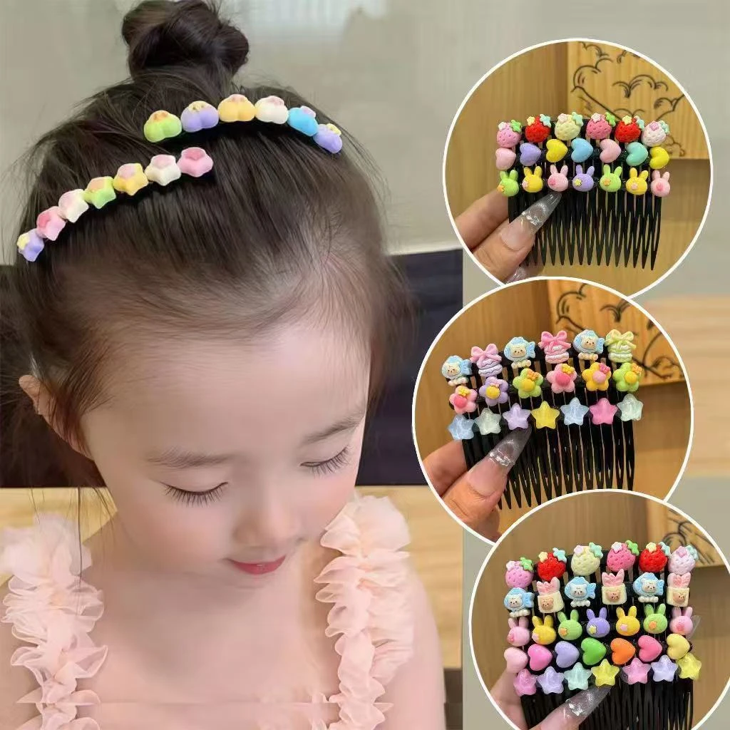 新款儿童可爱前额碎发梳女童新款夏天卡通碎发夹整理神器发卡女孩