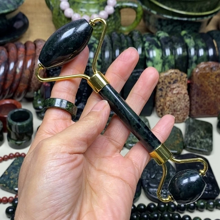 蛇纹石玉未镶嵌项链药王石美容棒