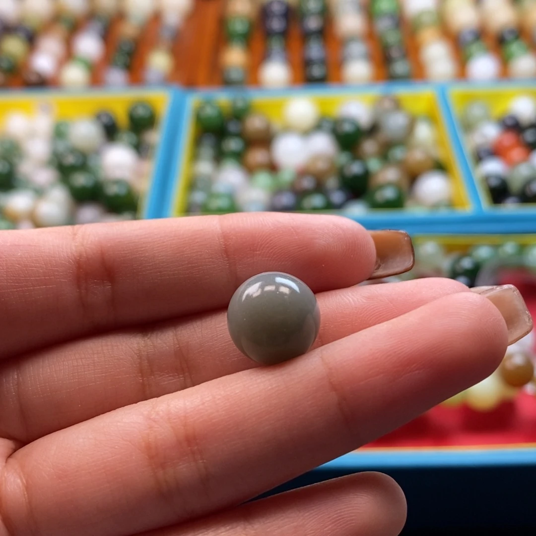 和田玉未镶嵌珠宝奇石福利肉底青花单珠z12