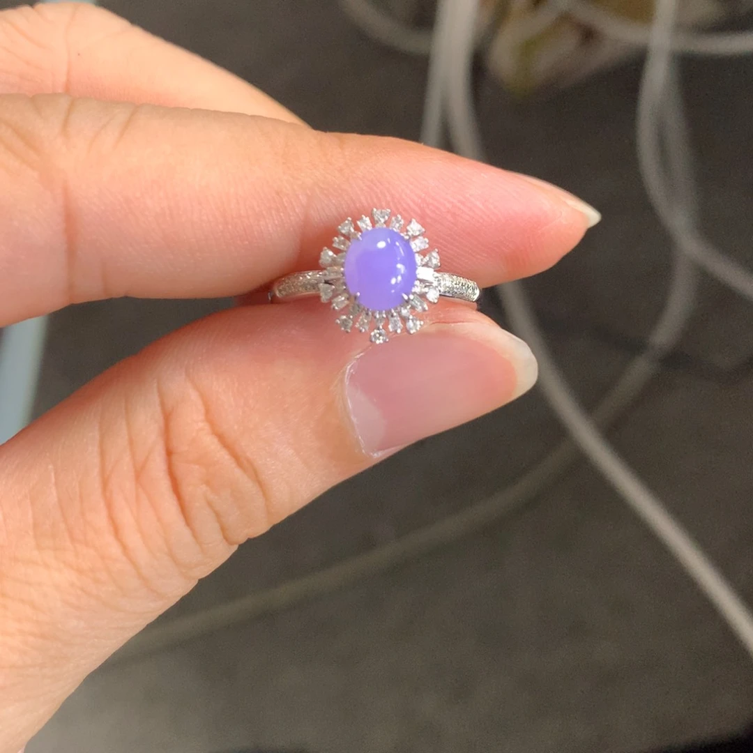 翡翠戒指18K金镶嵌只****6翡翠