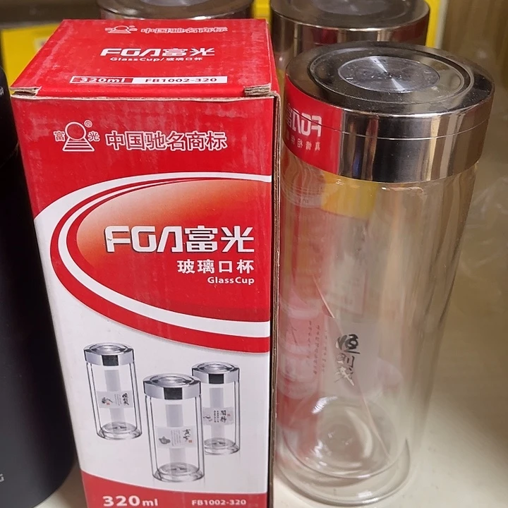 玻璃茶隔款富光双层玻璃杯