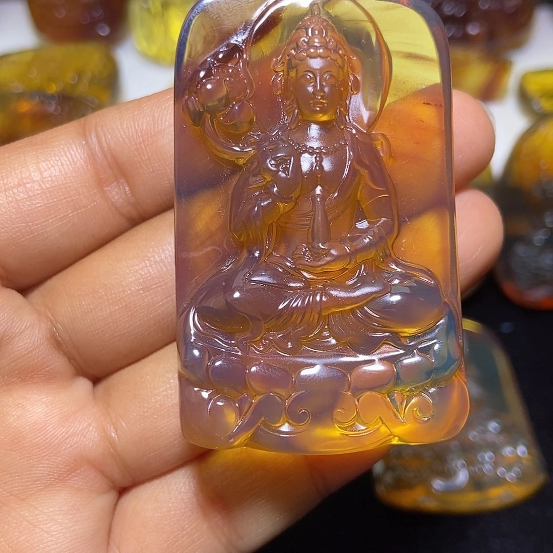 琥珀未镶嵌颈饰缅甸天然琥珀吊坠