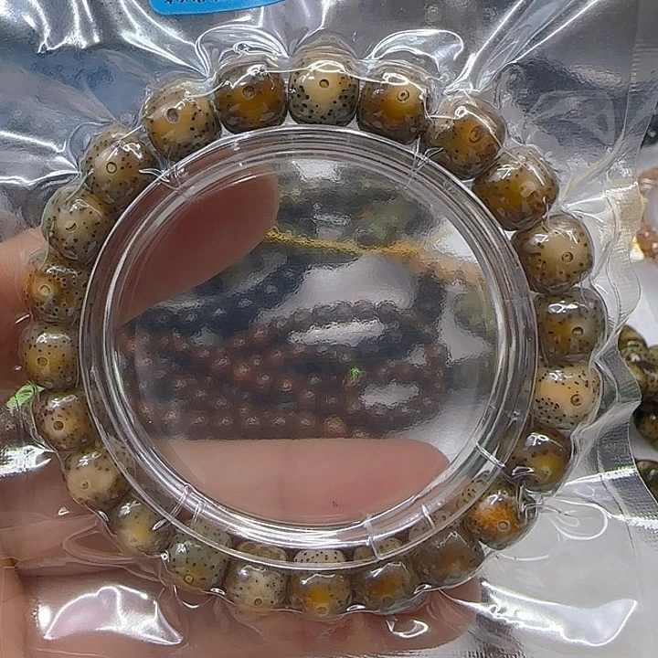 青***子星月菩提手串103高端火烧云黑星月菩提10单圈